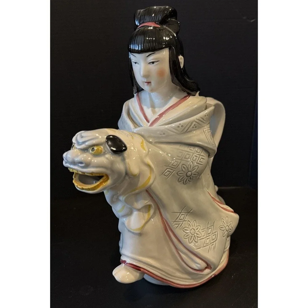 Kabuki TasteSetter Sigma Geisha Figural Teapot‎ Foo Dog Japan